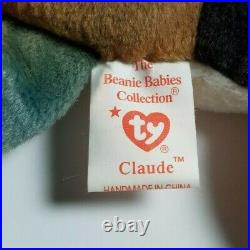 Rare New Ty Beanie Baby-Claude The Crab 1996- Retired! (ERRORS)