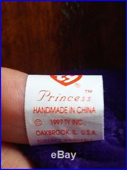 Rare Princess Diana Beanie Baby Ty no space mint 1st version