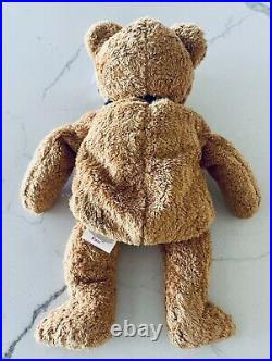 Rare Retired 1998-1999 Ty Beanie Baby Fuzz The Brown Bear. Errors on tag