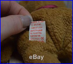 Rare Retired Ty Beanie Baby Curly The Bear
