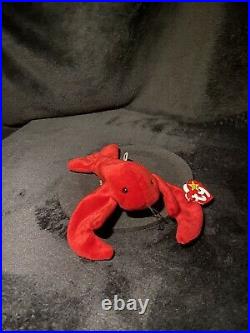 Rare Retired Ty Beanie Baby Pinchers Lobster Pvc 1993 Original Mint Condition