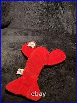 Rare Retired Ty Beanie Baby Pinchers Lobster Pvc 1993 Original Mint Condition