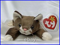 Rare Retired Ty Beanie Baby Pounce The Cat 1997 Mint P. E. Pellets With Errors