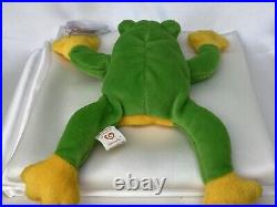 Rare Retired Ty Beanie Baby Smoochy The Frog 1997 P. E. Pellets With Errors