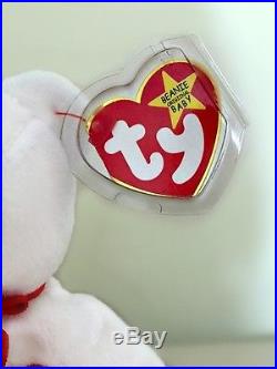 Rare Retired Valentino Ty Beanie Baby NWT Errors Tags, PVC, Brown Nose Mint