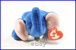 Rare Royal Blue Peanut Beanie Baby 1995 Style 4062 PVC Pellets