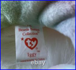 Rare TY Beanie Baby Iggy Chameleon Retired with multiple Errors (1997)