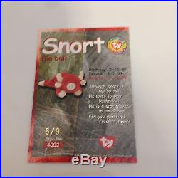 Rare TY Beanie babies Trading card Canadian Gold Snort 6/9 Series 2