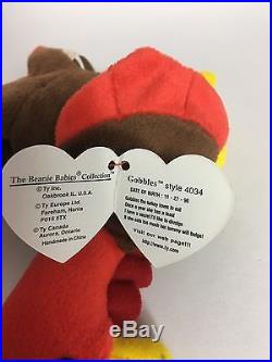 Rare Ty Beanie Babies Gobbles the Turkey with Multiple Errors & P. V. C. Pellets