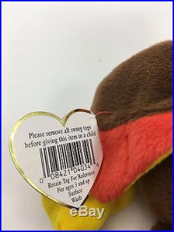 Rare Ty Beanie Babies Gobbles the Turkey with Multiple Errors & P. V. C. Pellets