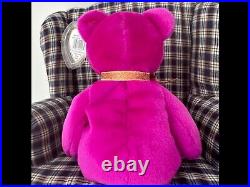 Rare Ty Beanie Babies Millennium millenium Purple Beanie Bear 1999 Retired