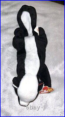 Rare Ty Beanie Babies Stinky The Skunk From 95 Mint Condition PVC Pellets Errors