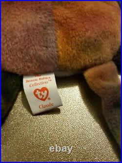 Rare Ty Beanie Baby CLAUDE The Crab RETIRED 1996 MINT withMissing Star Errors