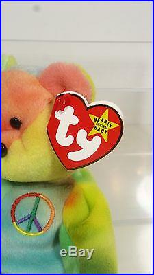 Rare Ty Beanie Baby Peace Bear MWMT