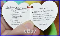 Rare Ty Beanie Baby Peace Bear Original Collectible 1996 Tag Errors