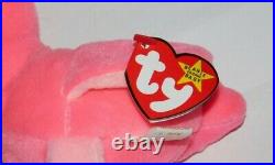Rare Ty Beanie Baby Pinky Style 4072 Pvc Pellets Swing & Tush Tag Errors