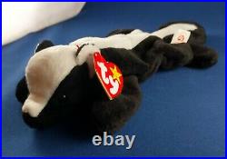 Rare Ty Beanie Baby Stinky the Skunk, Tag Errors and PVC Pellets Retired