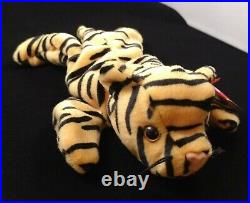 Rare Ty Beanie Baby Stripes the Tiger, Tag Errors and PVC Pellets Retired