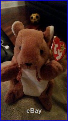 Rare Ty Nuts Original Beanie Baby 1996 Style # 4114 no stamp inside tush tag