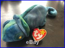Rainbow the Chameleon NWT TY Beanie Baby Plush Toy 1997 P.V.C Pellets Retired 