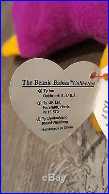 Rare Ty Patti Platypus Beanie Babies Style 4025 PVC Pellets 1993