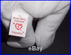 Rare Ty Valentino Beanie Baby Bear with 17 errors. Mint. New