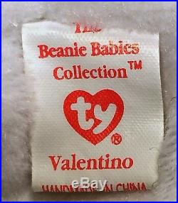 Rare Valentino Bear Ty Beanie Baby 3RD Gen PVC & 4TH Waterlooville / Deutschland