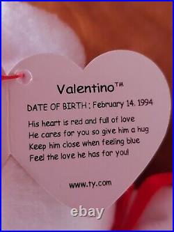 Rare Valentino original ty Beanie Baby brown nose mulitiple tag errors 1993/1994
