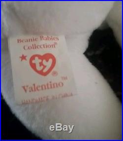 Rare Valentino ty beanie baby misspelled swing tag
