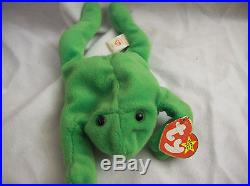 Rare Vintage Ty Beanie Baby 1993 LEGS the Frog Style 4020 PVC Pellets