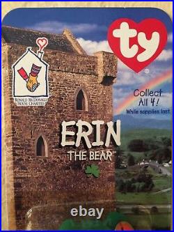 Rare With 1993 Error TY Erin The Bear Beanie Baby Ronald McDonald Charities