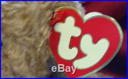 Rare With 4 Errors Vintage 1993 TY Beanie Babies Allura Bear Stuffed Toy Plush