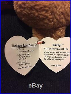 Rare vintage beanie baby curly