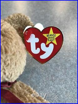 Retired Ty Beanie Baby Curly the Bear 1996 (1993) Rare Tag Errors