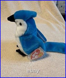 Rocket' The Blue Jay 1997 Ty Beanie Baby-rare-retired Tag Errors Mint Condition