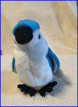 Rocket' The Blue Jay 1997 Ty Beanie Baby-rare-retired Tag Errors Mint Condition