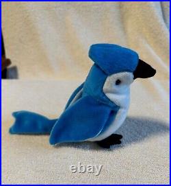 Rocket' The Blue Jay 1997 Ty Beanie Baby-rare-retired Tag Errors Mint Condition