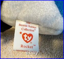 Rocket' The Blue Jay 1997 Ty Beanie Baby-rare-retired Tag Errors Mint Condition