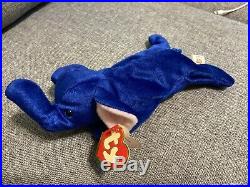 Royal Blue Elephant Beanie Baby Peanut Rare