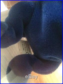 Royal Blue Peanut Ty Beanie Baby Authenticated MWMT MQ Extremely Rare German Tag