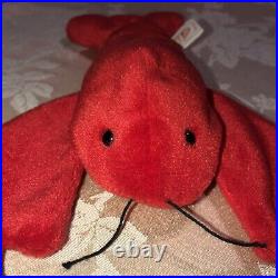 SALE! RARE! With Tag Errors TY Beanie Baby Pinchers the Lobster PVC Pellets 1993