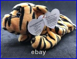 STRIPES THE TIGER Rare Retired 1995 Ty Beanie Baby Tag Errors and PVC Pellets