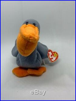 Scoop the Pelican USED Beanie Baby With 10+ERRORS VERY RARE Retired 4107 TY 1996