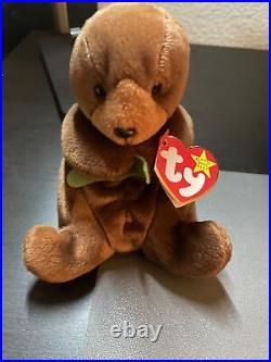 RARE Ty Authentic  Beanie Baby  Seaweed Otter  Retired Collectible 