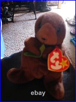 Seaweed Beanie Baby-TY Seaweed the Otter-Rare tag errors! 1995/1996 Retired
