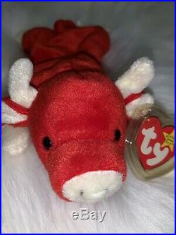 Snort the Bull Retired Vintage TY Beanie Baby DOB May 15,1995 Rare PE Pellets