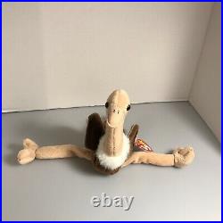 Stretch TY Beanie Baby Stretch Ostrich Rare 1997 Tag errors & PE pellets retired