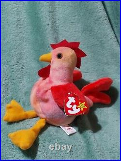 Strut The Rooster Beanie Baby Multiple Errors Rare Retired 1996 Vintage TY