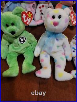 TY 10 Rare Beanie Babies Bears from 90's including Peace