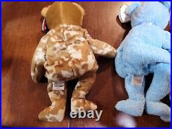 TY 10 Rare Beanie Babies Bears from 90's including Peace